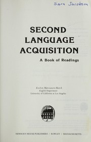Cover of: Second Language Acquisition: A Book of Readings
