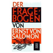 Cover of: Der Fragebogen. by Ernst von Salomon