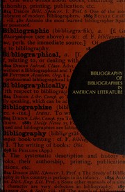 Cover of: Bibliography of bibliographies in American literature