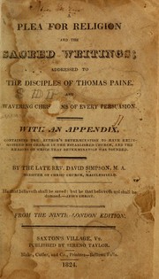 Cover of: A plea for religion and the Sacred Writings: addressed to the disciples of Thomas Paine, and wavering Christians of every persuasion