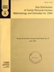 Cover of: Size distribution of family personal income: methodology and estimates for 1964