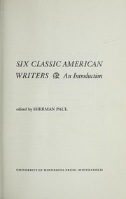 Cover of: Six classic American writers: an introduction.