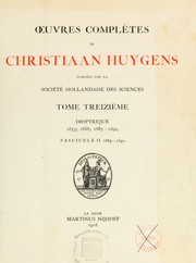 Cover of: Oeuvres complètes de Christiaan Hugens by Christiaan Huygens