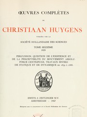 Cover of: Oeuvres complètes de Christiaan Hugens by Christiaan Huygens