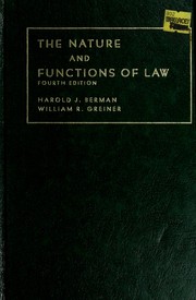 Cover of: The nature and functions of law