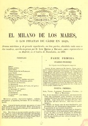 El milano de los mares, o, Los piratas de Cádiz en 1829 by Luis Mejías y Escassy