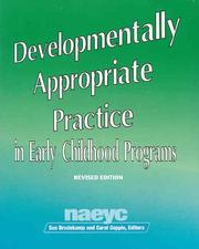 Cover of: Developmentally appropriate practice by Sue Bredekamp, Carol Copple
