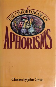 Cover of: The Oxford book of aphorisms