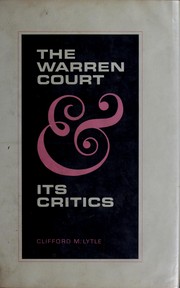 Cover of: The Warren Court & its critics