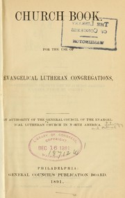 Cover of: Church book: for the use of Evangelical Lutheran congregations
