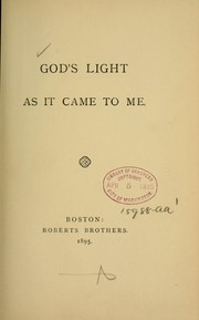 Cover of: God's light as it came to me.