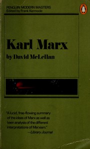 Cover of: Karl Marx by McLellan, David.