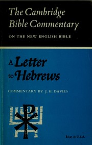 Cover of: A letter to Hebrews | John Howard Davies