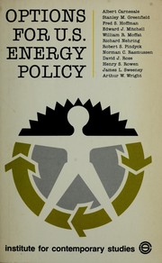 Cover of: Options for U.S. energy policy