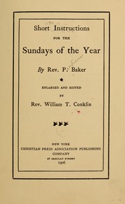 Cover of: Short instructions for the Sundays of the year
