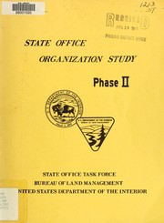 Cover of: State office organization study: phase II