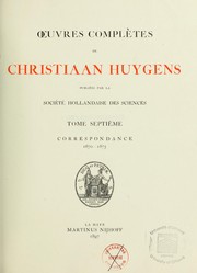 Cover of: Oeuvres complètes de Christiaan Hugens