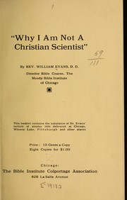 Cover of: "Why I am not a Christian scientist...