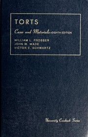 Cover of: Cases and materials on torts