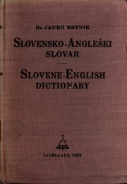 Cover of: Slovene-English dictionary. by Janko Kotnik