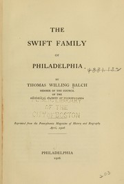 Cover of: The Swift family of Philadelphia