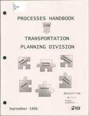Cover of: Processes handbook for transportation planning division: Public comment, funding sources, application submittals, review, approval, project selection