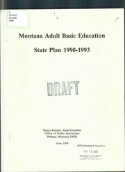 Cover of: Montana adult basic education: state plan 1990-1993 ; [draft]