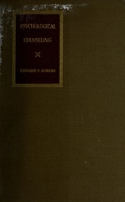 Psychological counseling by Edward S. Bordin