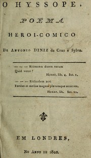Cover of: O hyssope: poema heroi-comico