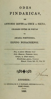 Cover of: Odes pindaricas