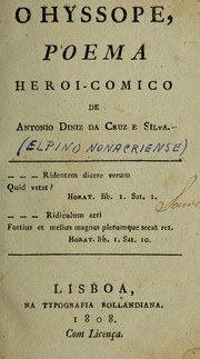 Cover of: O hyssope: poema heroi-comico