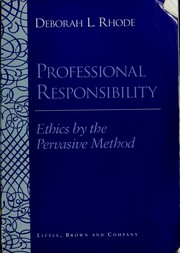 Cover of: Professional responsibility by Deborah L. Rhode