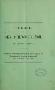 Cover of: Speech of Gen. C. H. Grosvenor ...