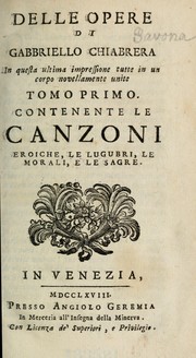 Cover of: Delle opere di Gabbriello Chiabrera by Gabriello Chiabrera