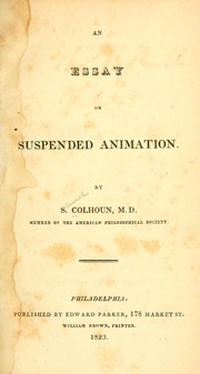 Cover of: An essay on suspended animation. | Samuel Colhoun