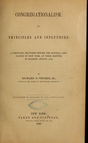 Cover of: Congregationalism: its principles and influences...