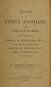 Cover of: Notes of Terry families, in the United States of America by Terry, Stephen