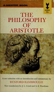 Cover of: The philosophy of Aristotle: a new selection