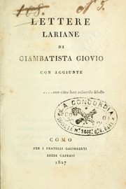 Cover of: Lettere Lariane Di Giambatista Giovio Con Aggiunte