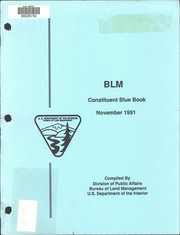 Cover of: BLM constituent blue book by United States. Bureau of Land Management. Office of External Affairs