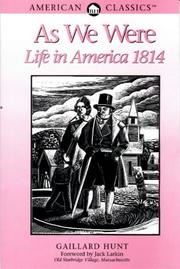 Cover of: As we were: life in America 1814
