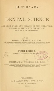 Cover of: A dictionary of dental science ...