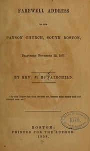 Cover of: Farewell address to the Payson church, South Boston