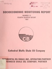 Cover of: Cathedral Bluffs shale oil project socioeconomic monitoring report