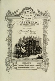 Cover of: Cronache del secolo XVII: Casimiro, il baccelliere