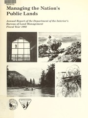 Cover of: Managing the Nation's public lands by United States. Bureau of Land Management