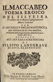 Cover of: Il Maccabeo: poema eroico