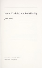 Cover of: Moral tradition and individuality