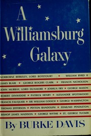 Cover of: A Williamsburg galaxy. by Burke Davis