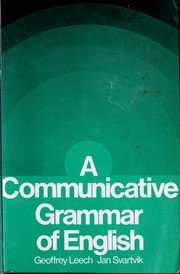 Cover of: A communicative grammar of English by Geoffrey N. Leech